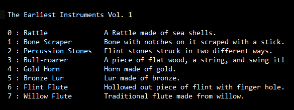 SoundFont containing 8 early instruments.