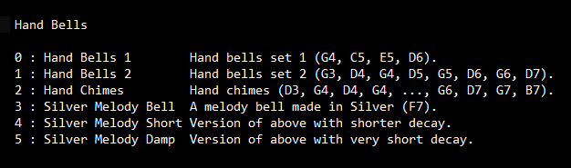 SoundFont containing hand bell sets